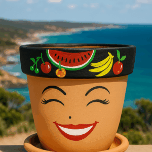 Vaso de Cerâmica Artista Frutas